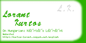 lorant kurtos business card