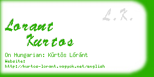 lorant kurtos business card